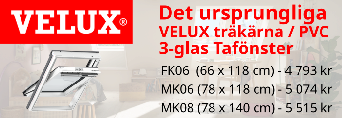 Pivåhängt takfönster VELUX GLU 0061 | 3-glas, Everfinish (träkärna med vitt hölje i polyuretan)