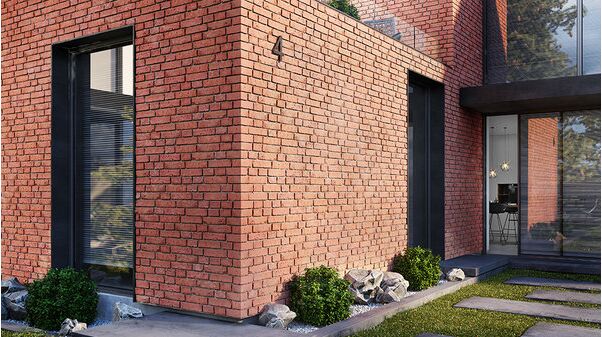 Ziegelriemchen an Außenfassade