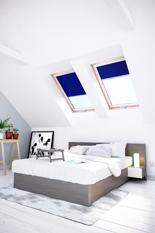Blackout blind for VELUX roof windows provides varying levels of brightness, all the way to almost 100% blackout