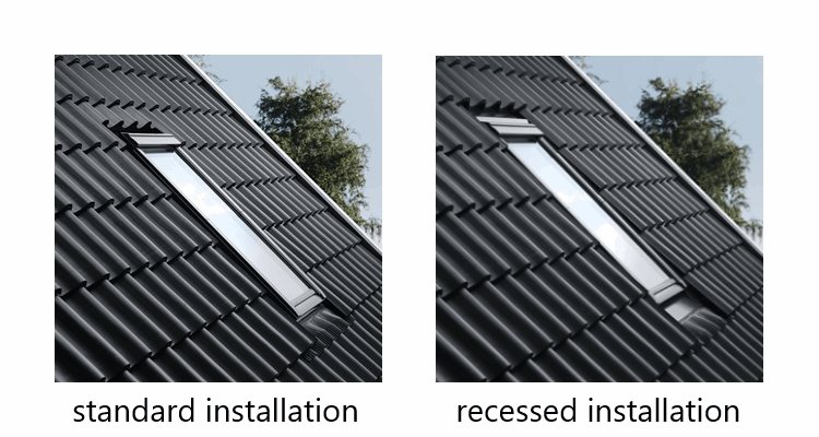 VELUX offers a range of flashings designed for different roofing materials and provide two options for installation height of the roof window