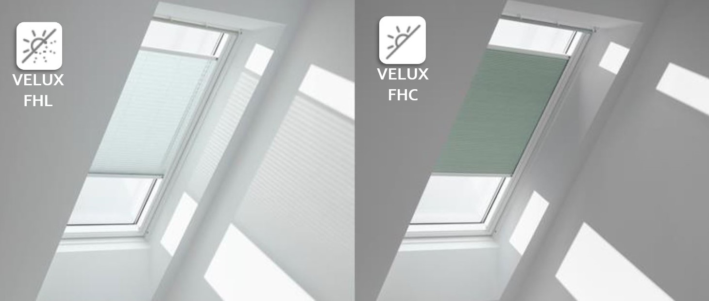 En jämförelse av plisségardin och isolerande mörkläggningsplissé för VELUX takfönster
