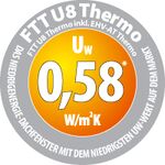 Takfönster FAKRO FTT U8 Thermo | trä, hög pivåhängning, 4-glas | för passivhus