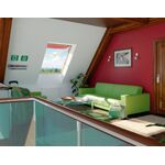 FAKRO FEP P2 | trä, tophängt, säkerhets dubbelglas evakueringsfönster