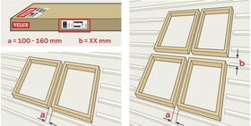 VELUX EKW Intäckningsplåt  | 2 fönster bredvid varandra | För profilerat takmaterial upp till 120 mm | A=10-16cm