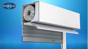 Aufsatzrollladen Termolux 1000 mit geöffneter Revisionsklappe