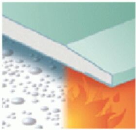 Plasterboard fire-resistant and water-proof GKFI 12.5 x 1200 x 2000 mm