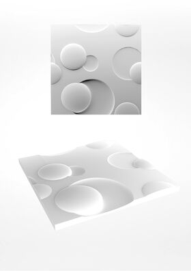 3D-gipsväggpanel CIRCLES (48x48 cm)