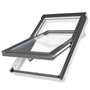 FAKRO FTT/U U8 Thermo Roof Window: Energy-Efficient Wooden Centre-Pivot Roof Window with Quadruple Glazing